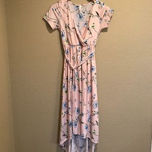 PinkBlush Floral Hi-Low Wrap Maternity Dress